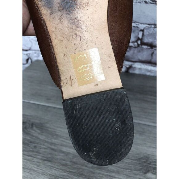 J Crew Brown Leather Pointed Toe Slip On Mules Flats Shoes Women Sz 8.5M US/39EU - Picture 12 of 16